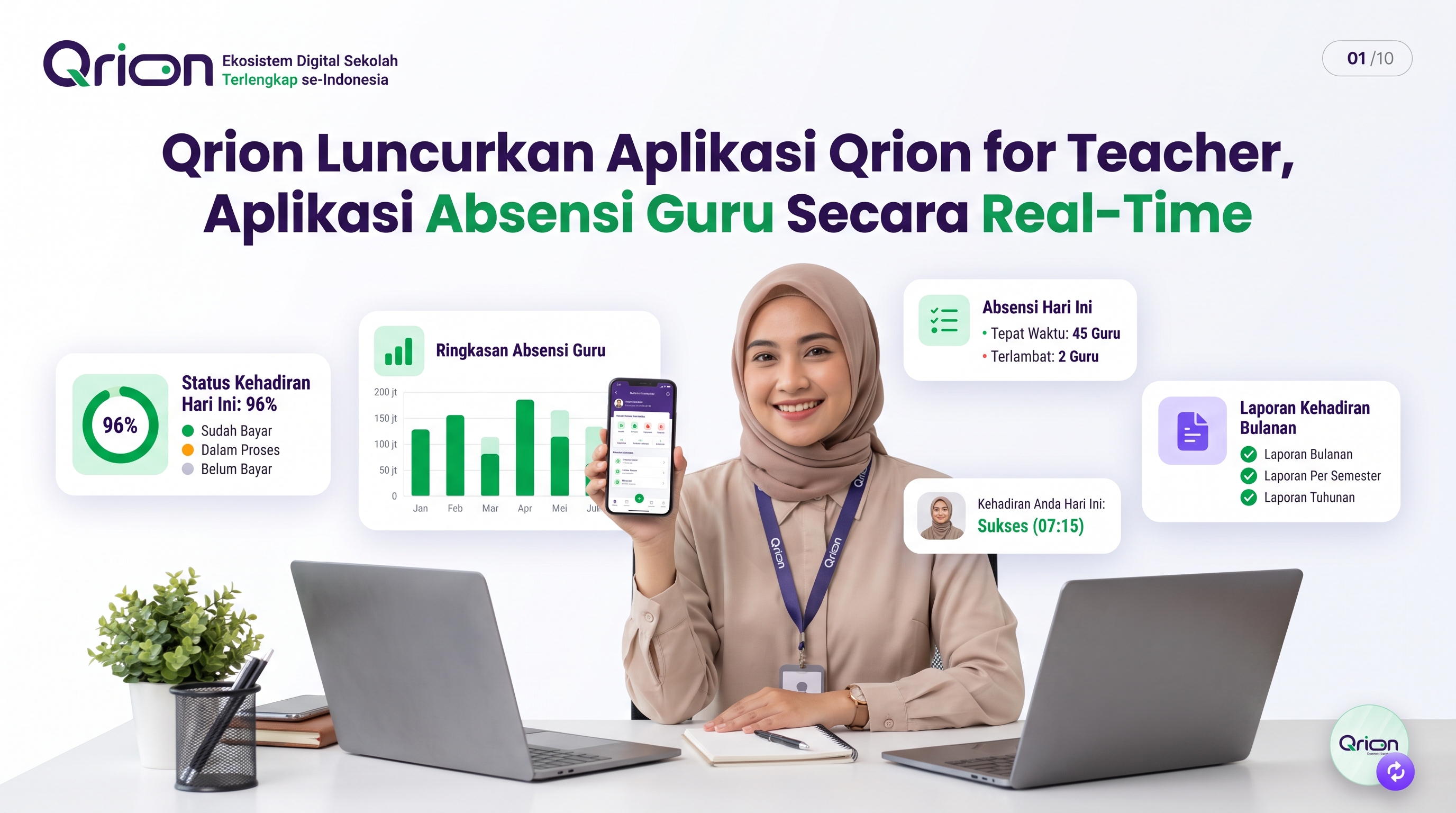 Qrion Luncurkan Aplikasi Qrion for Teacher, Aplikasi Absensi Guru Secara Real-Time